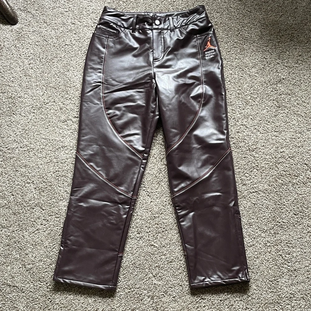 Maison Château Rouge x Jordan | Faux Leather Pants in Brown Basalt - Picture 12 of 12